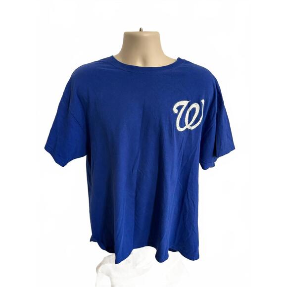 comfort Other - Washington Nationals AMERICAN FLAG‎  Blue Majestic Shirt Men's Size XL